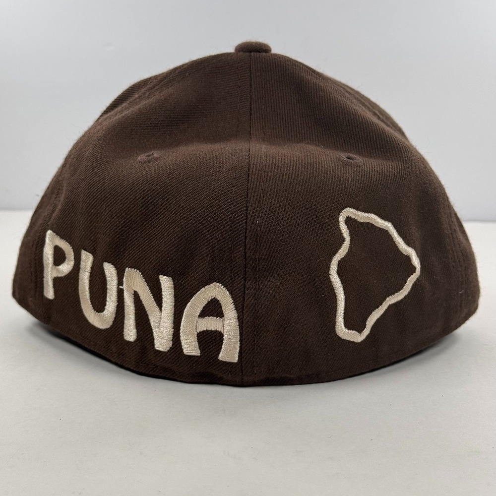 Lids Puna Hawaii Big Island Fitted Baseball Hat Brown Flat Brim Size 7 1/4